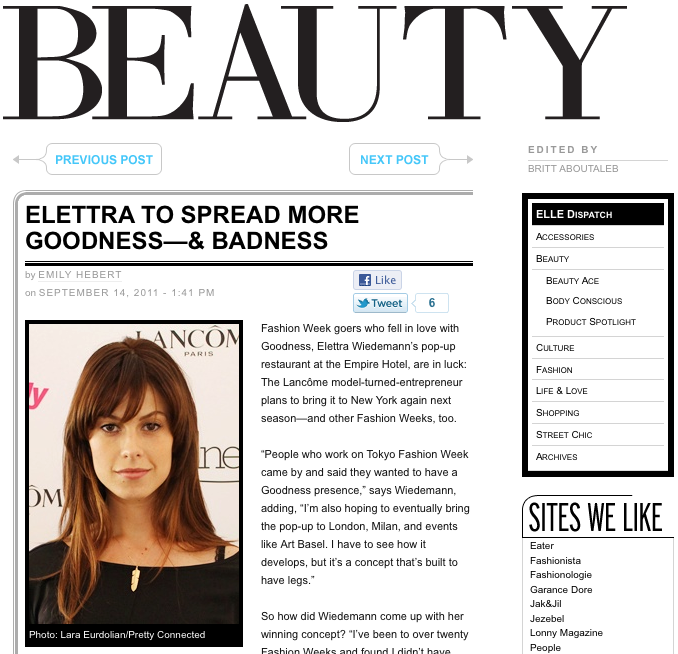 Elettra Wiedemann in Elle Magazine. Photo credi: Lara Eurdolian/Pretty Connected My first Elle photo credit! Look it says "Photo: Lara Eurdolian/Pretty Connected"